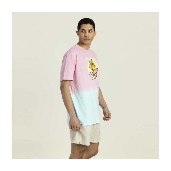 Pikachu Pokémon Lazy Summer Pink & Blue Relaxed Fit Crew Neck T-Shirt - Adult - Image 3
